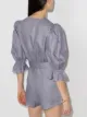 Adriana Degreas puff-sleeve linen playsuit