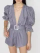 Image 2 of Adriana Degreas puff-sleeve linen playsuit