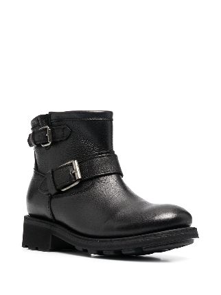 buckle-strap leather ankle boots展示图