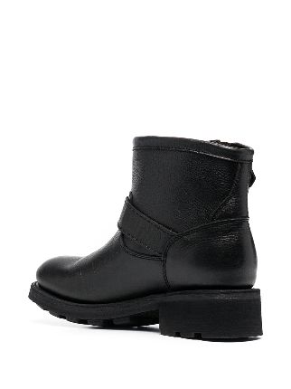 buckle-strap leather ankle boots展示图