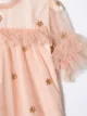 Velveteen glitter-embellished tulle dress