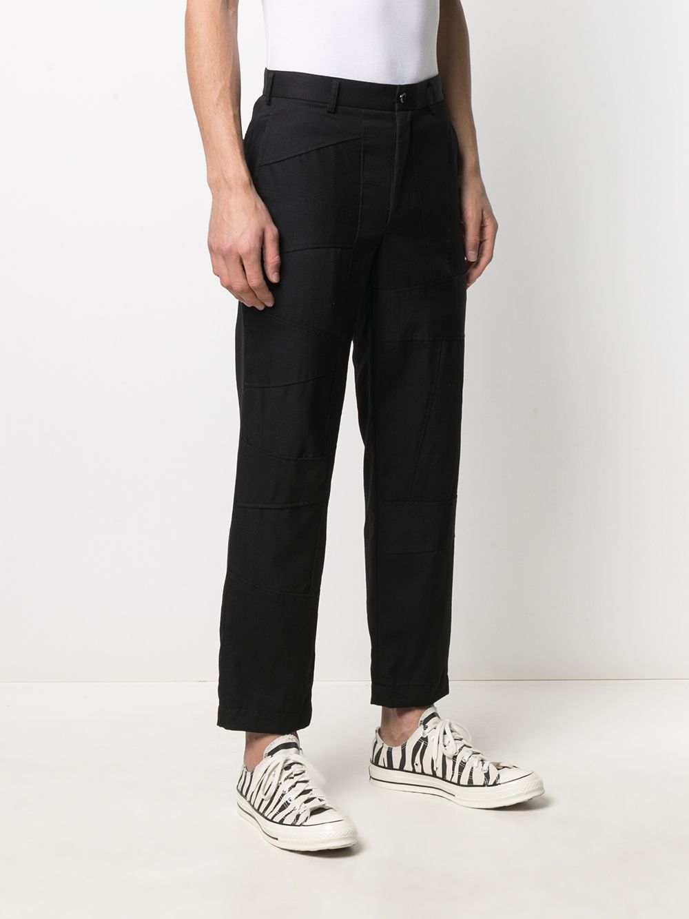 Shop Black Comme Des Garçons High-waist Tailored Trousers In Black