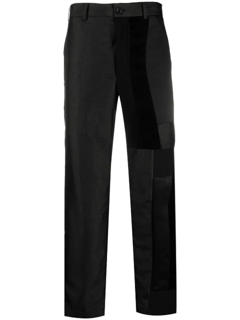 Black Comme Des Garçons pantalones con diseño patchwork