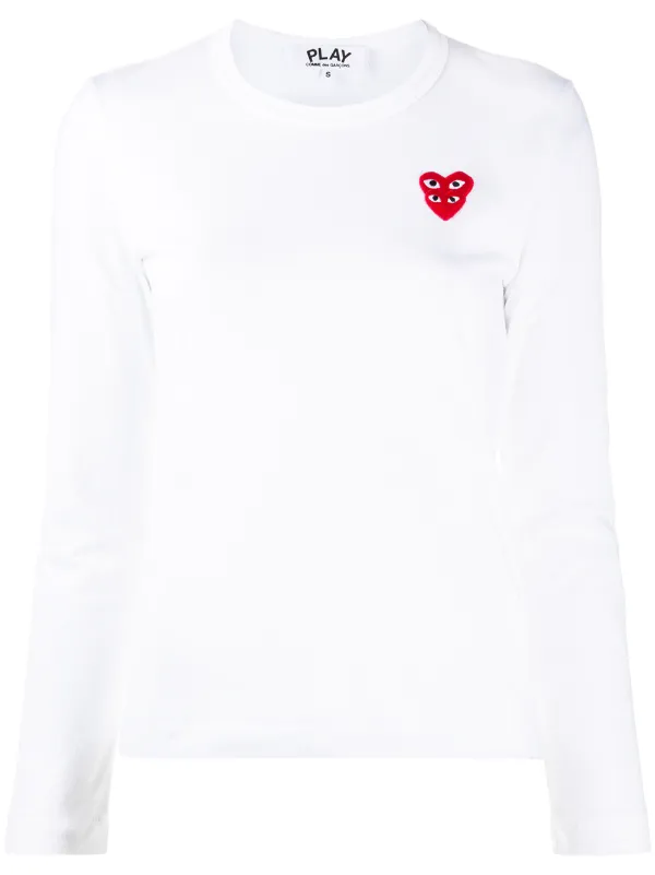 Comme Des Garçons Play embroidered-logo Longsleeved Top | White 