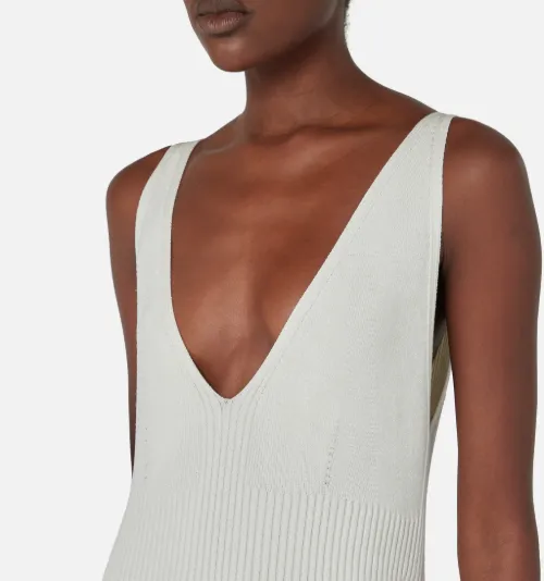 Sleeveless Ribbed Dress - AMI PARIS 