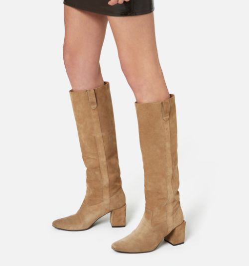 tall suede boots block heel