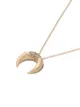 Feidt Paris 9kt yellow gold petite Corne Lune sapphire pendant necklace