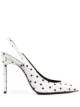 Image 1 of Saint Laurent polka dot slingback pumps