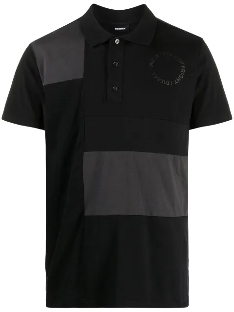 Diesel patchwork polo shirt