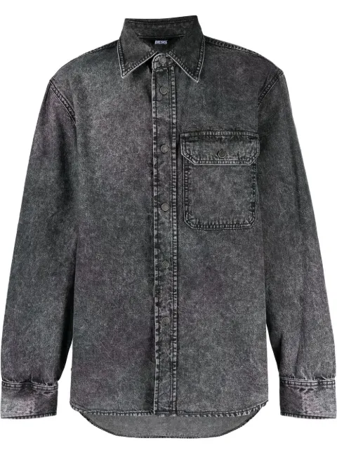 Diesel chamarra de mezclilla con efecto marmoleado