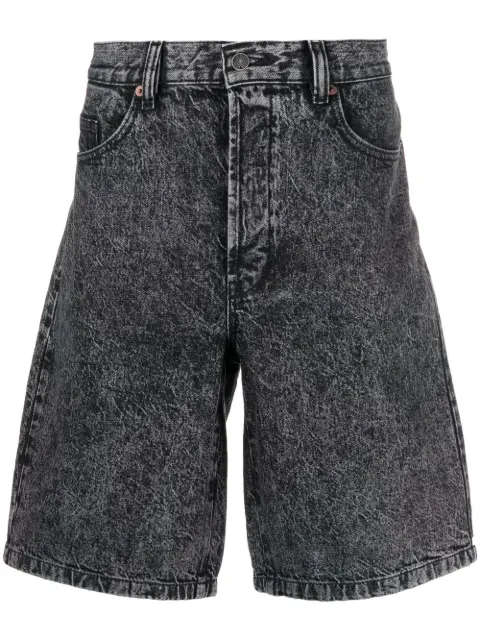 Diesel marbled effect denim shorts
