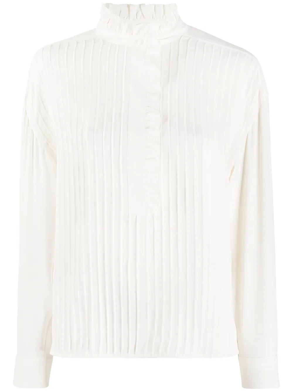 

Tory Burch ruffle detail pleated blouse - Neutrals