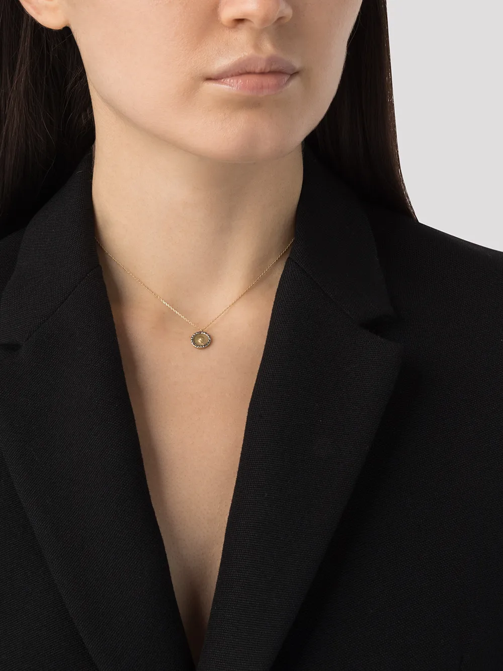 Image 2 of Feidt Paris 9kt yellow gold Madonna sapphire pendant necklace