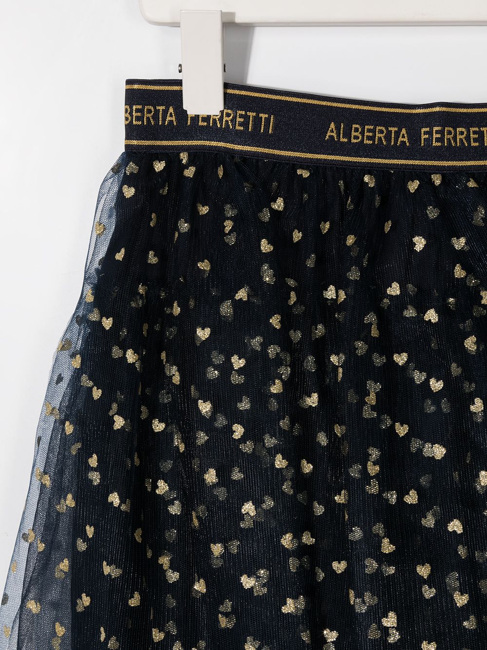 фото Alberta ferretti kids heart print tulle skirt