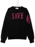 Alberta Ferretti Kids Save Me embroidered sweatshirt - Black