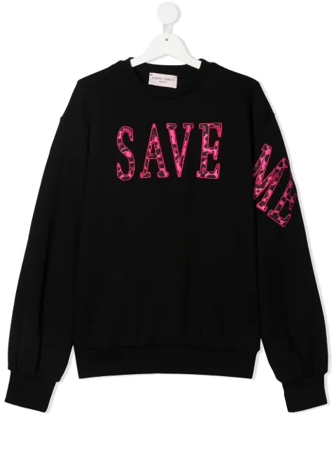Alberta Ferretti Kids Moletom com bordado Save Me