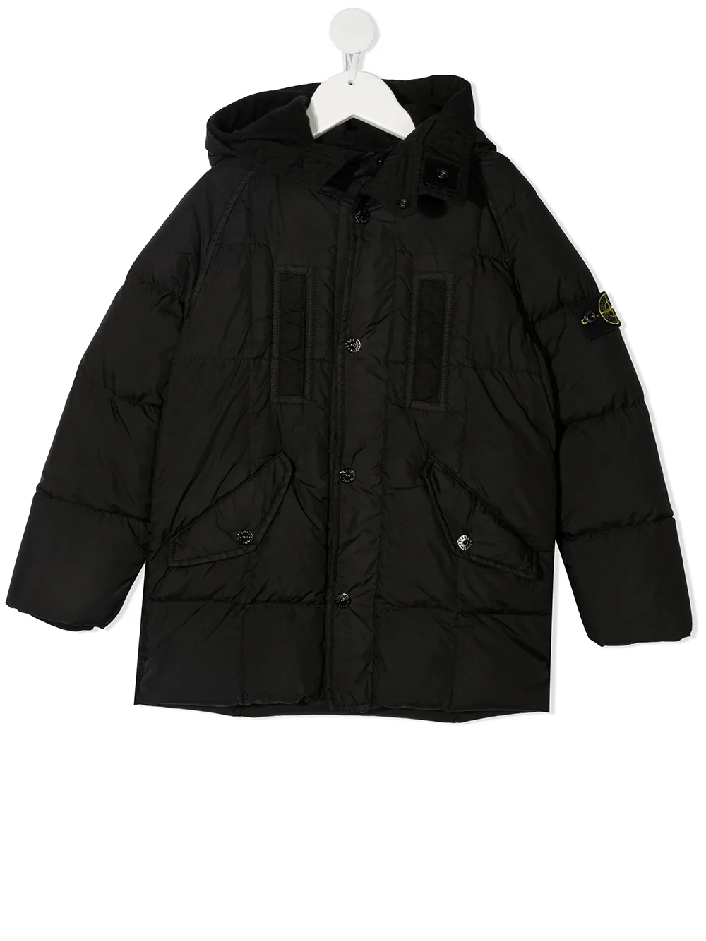 Stone Island Junior пуховик с нашивкой-логотипом