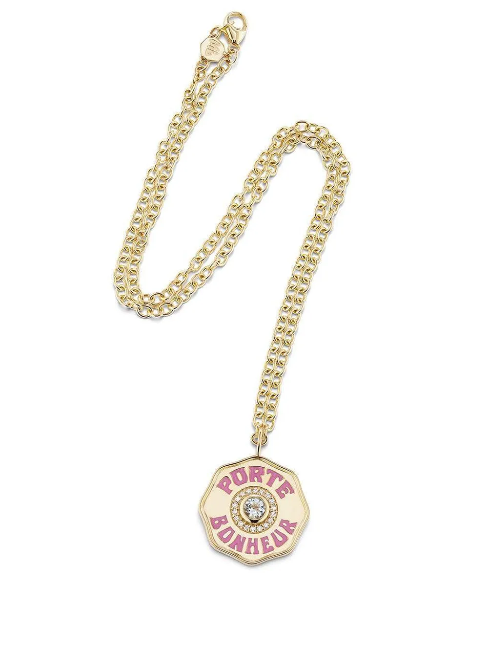 Image 1 of Marlo Laz 14kt yellow gold diamond Porte Bonheur Coin necklace