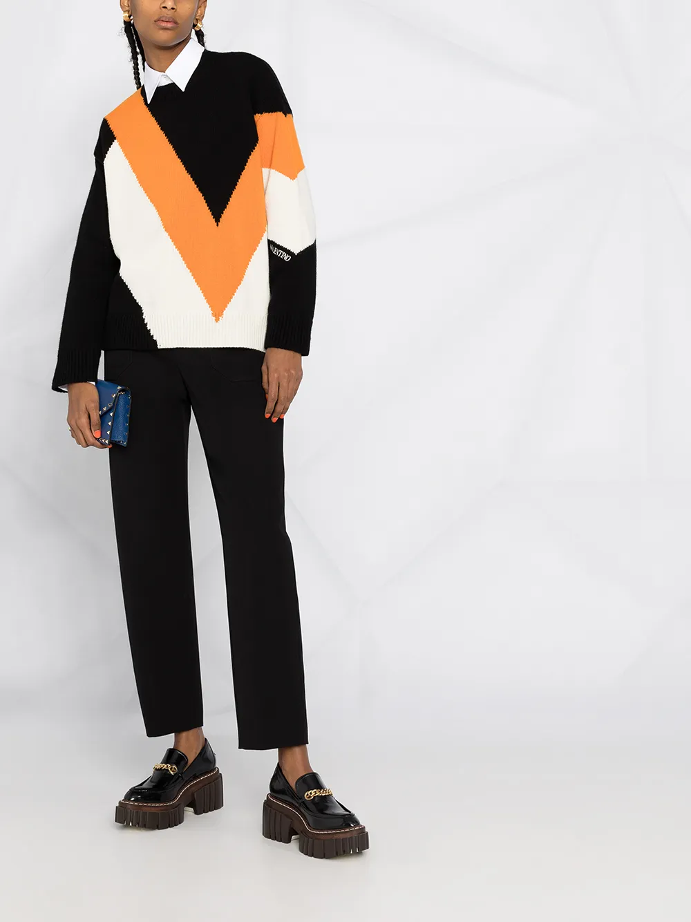 Valentino Garavani Intarsia trui Zwart