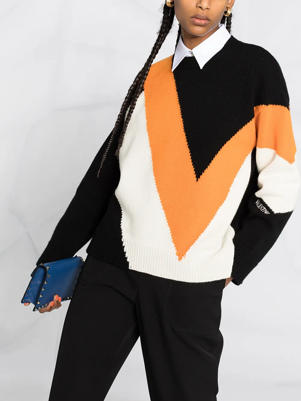 Valentino Garavani Intarsia trui Zwart