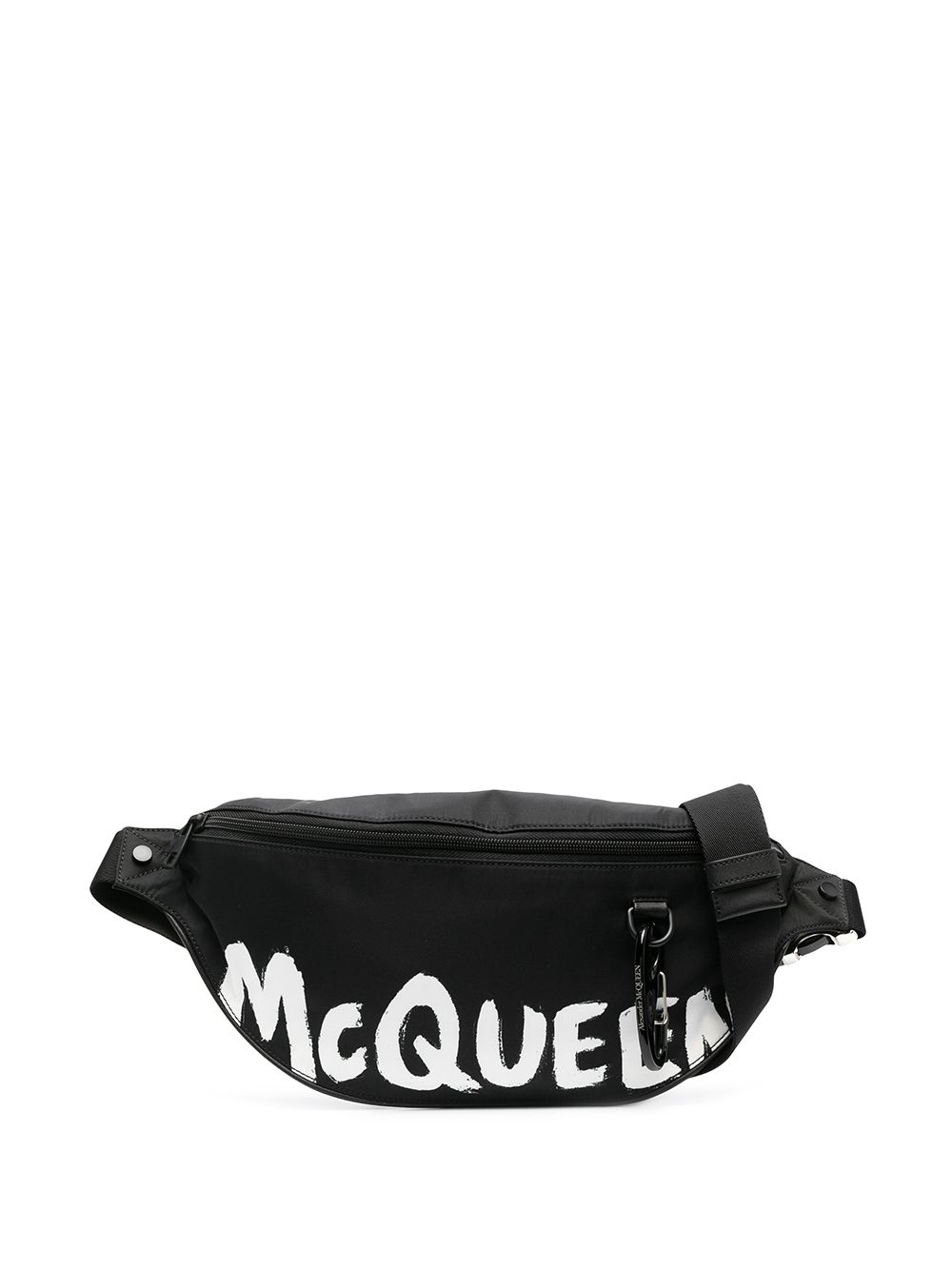 

Alexander McQueen cangurera con logo estampado - Negro