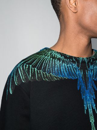 Neon Wings print cotton sweatshirt展示图