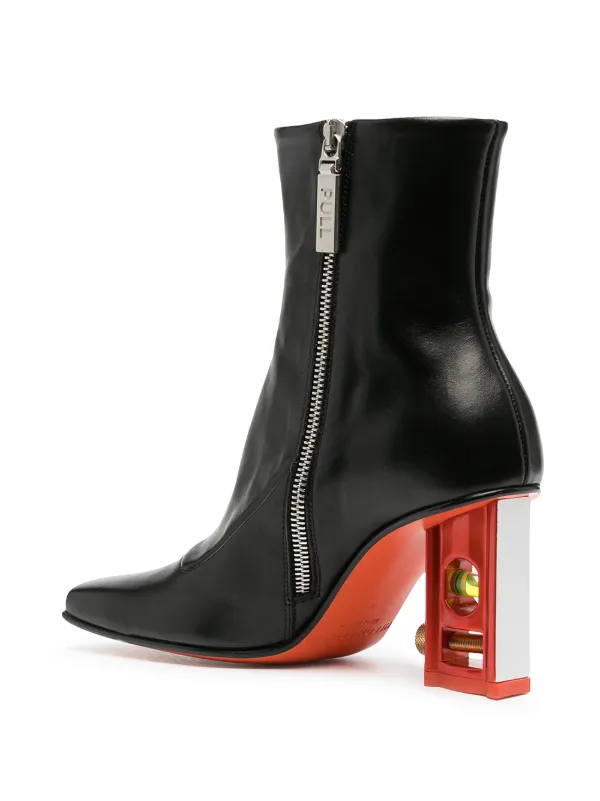 black booties with red heel