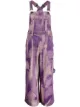 Image 1 of Diesel tie dye print denim dungarees