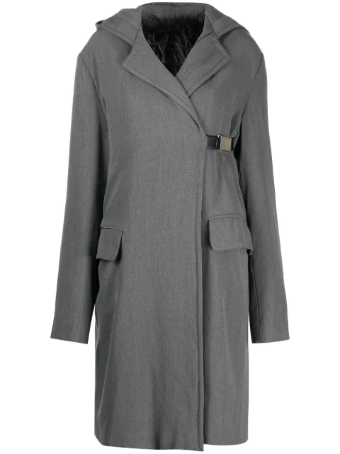 Gianfranco Ferré Pre-Owned 1990s hooded knee-length coat