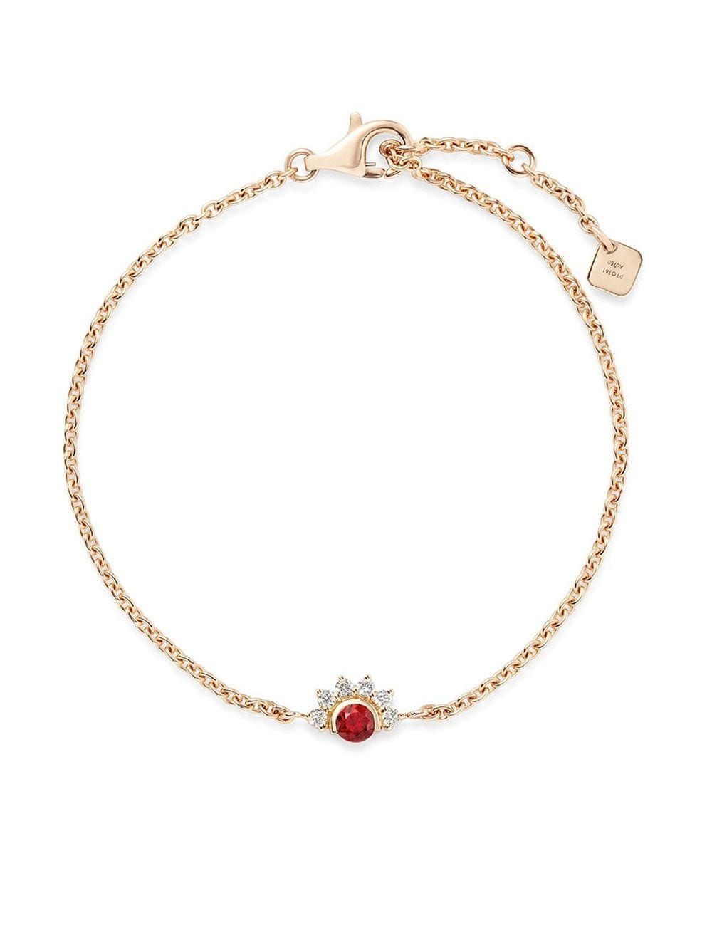 18kt yellow gold Mystic diamond and red spinel bracelet