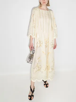 LouLou Embroidered Linen Dress展示图