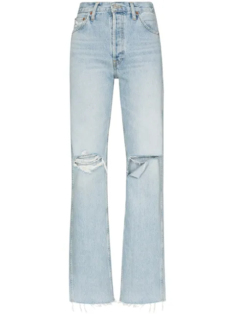 RE/DONE ripped high-waist jeans