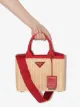Prada woven wicker tote bag