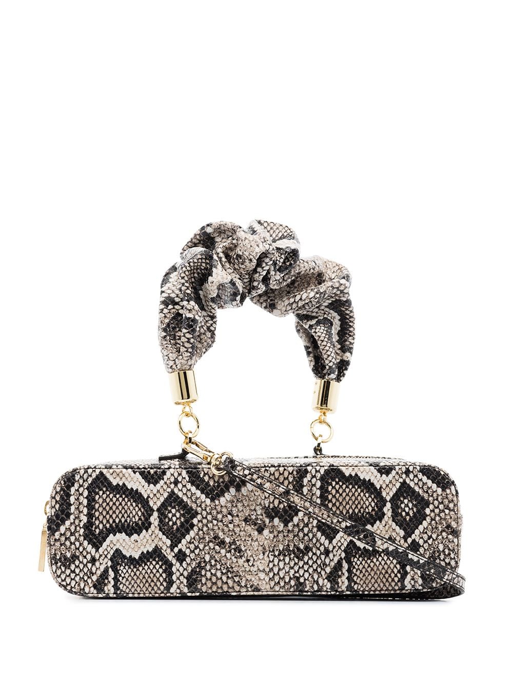 фото The sant grey mini kinchaku python print leather tote bag