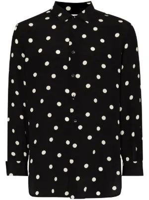 saint laurent pink polka dot shirt