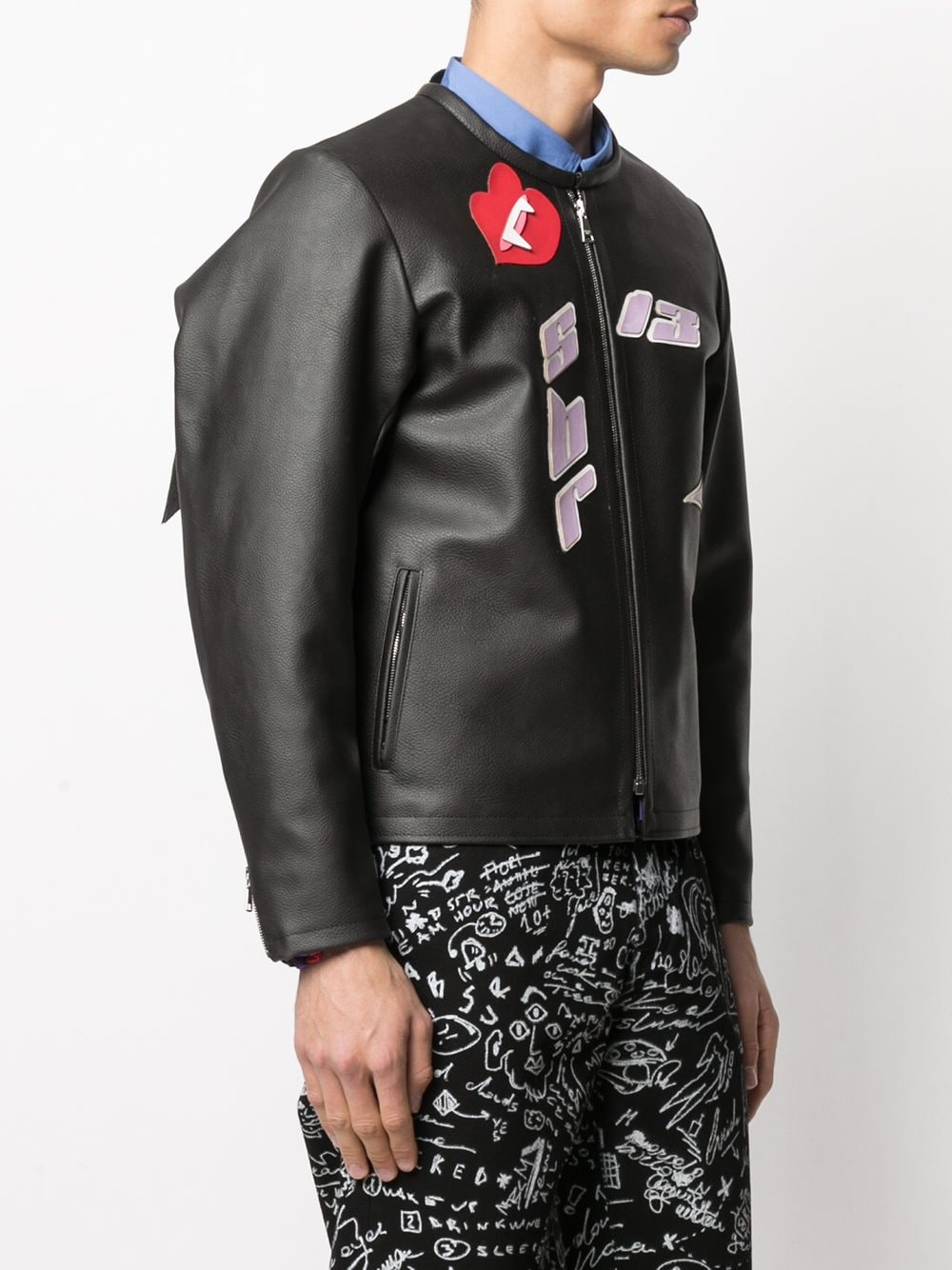 Shop Duoltd Bat Eco Leather Bomber Jacket In Schwarz