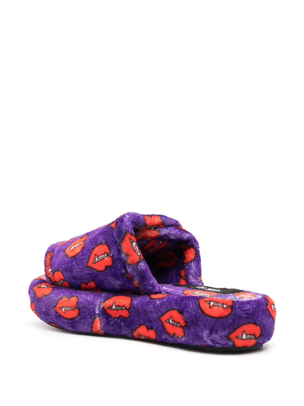  Duoltd Fangs Print Terry Slippers - Purple 