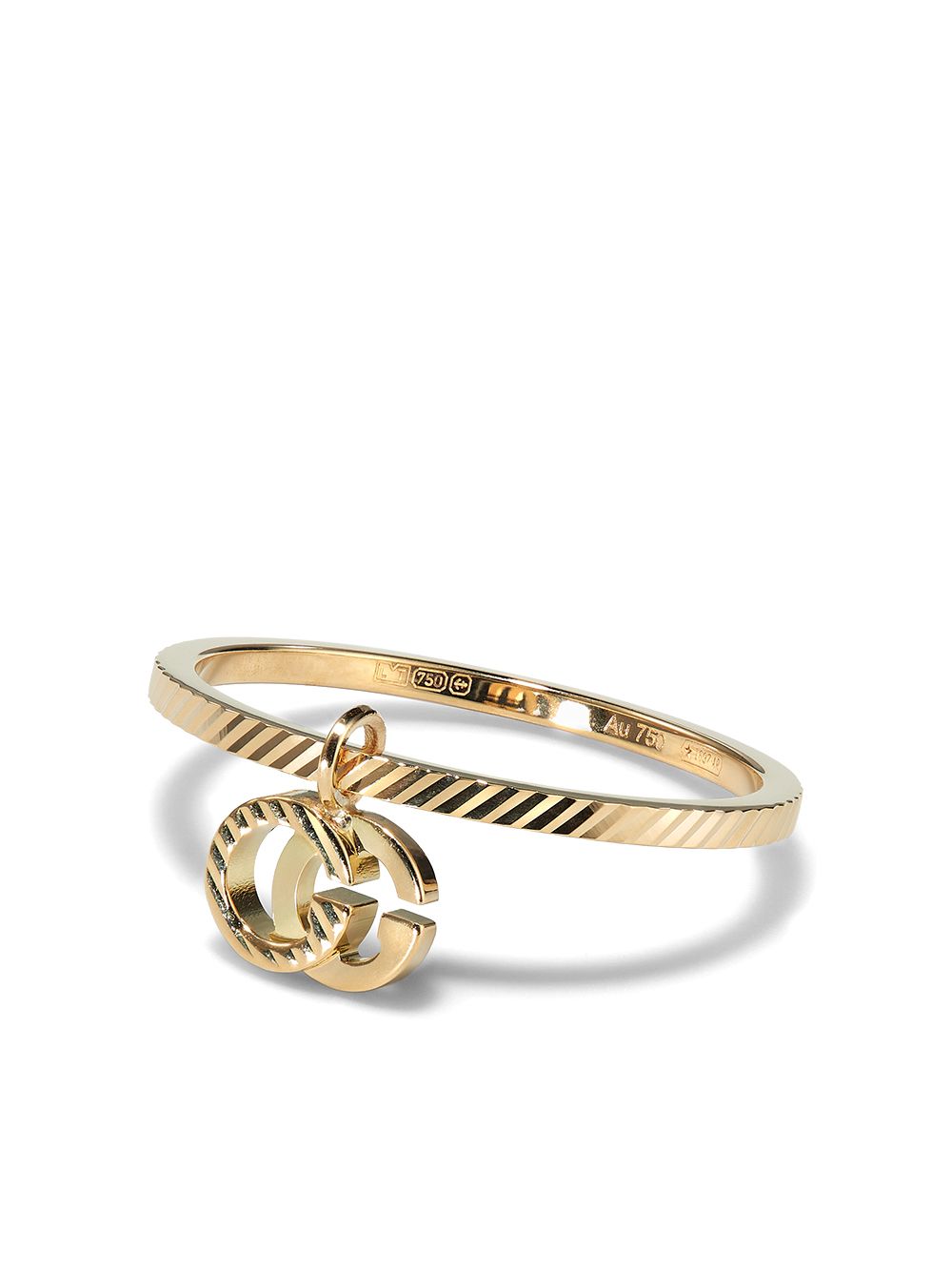 фото Gucci кольцо running из желтого золота с логотипом
