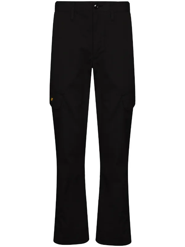 black straight leg cargo trousers