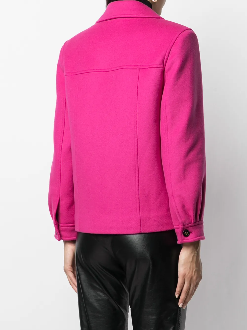 chest flap pockets buttoned jacket