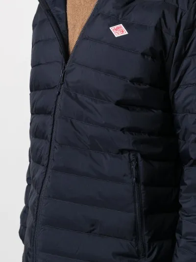 Danton hooded quilted-down jacket blue 