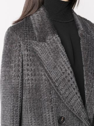 textured double-breasted coat展示图