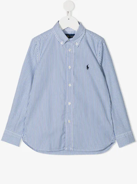 POLO RALPH LAUREN KIDS Gestreiftes Hemd mit Logo-Patch