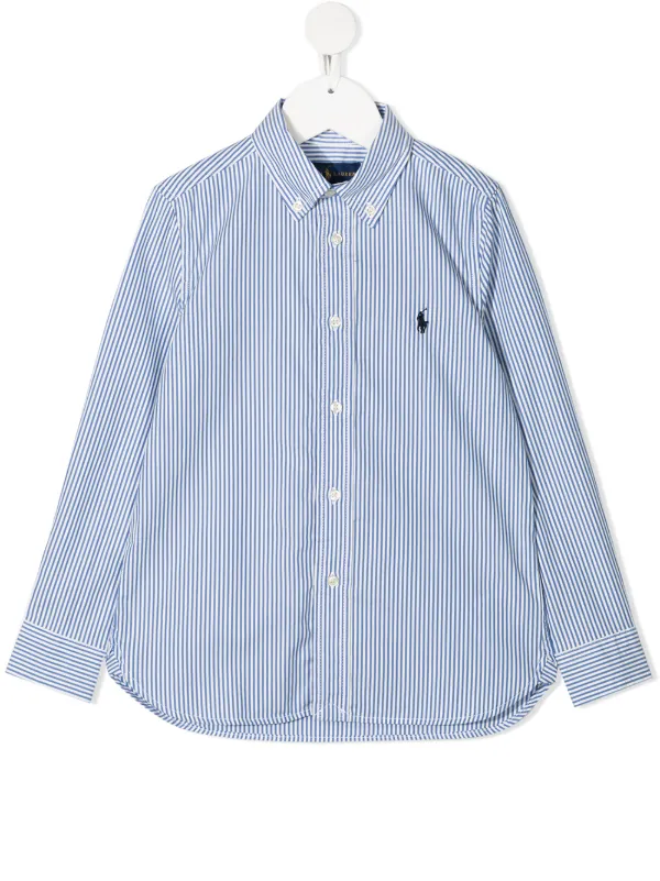 logo-patch stripe shirt
