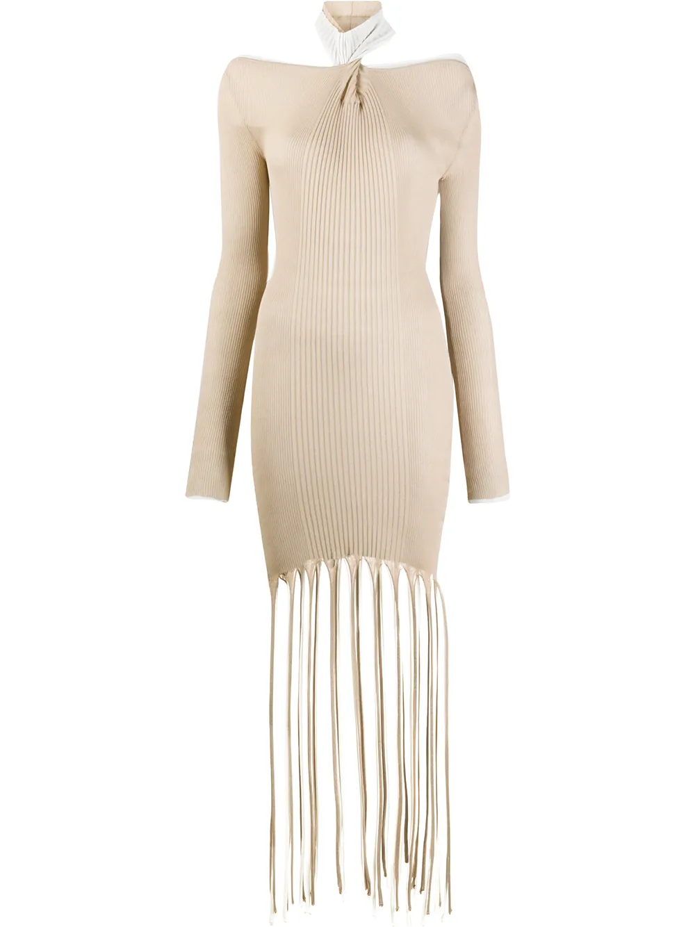 Image 1 of Bottega Veneta halterneck rib-knit dress