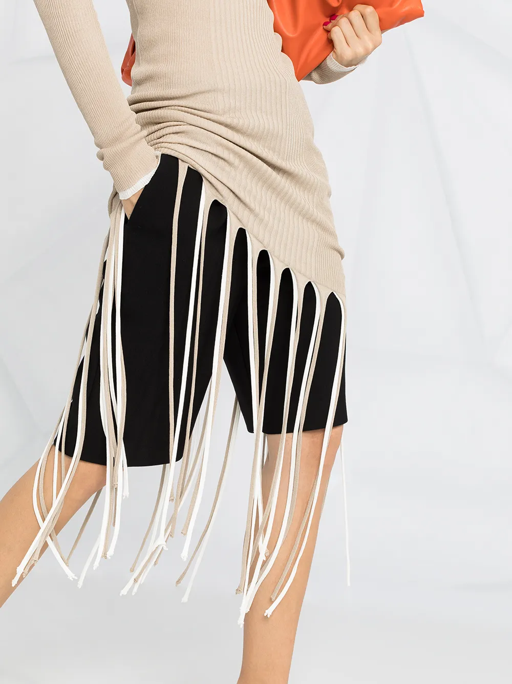 фото Bottega veneta платье в рубчик с вырезом халтер