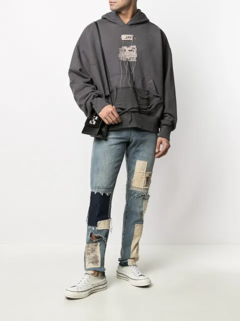 VAL KRISTOPHER Patchwork straight-leg 