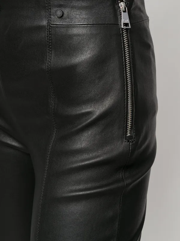 side zip leather trousers
