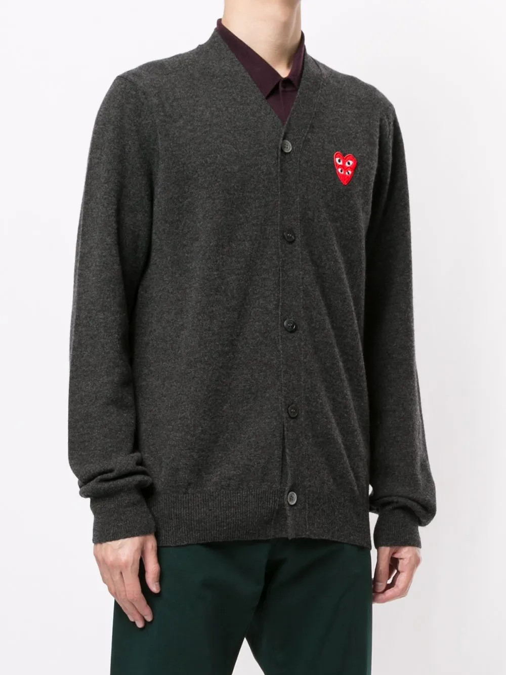 logo button-down cardigan