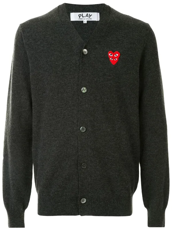Comme Des Gar ons Play Logo button down Cardigan Farfetch